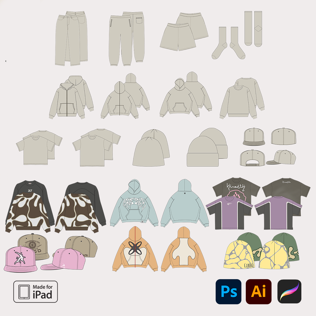 100+ Techpack & Procreate Stamp Brush set